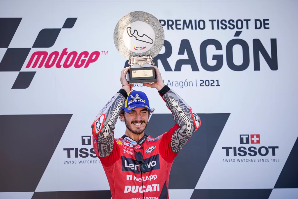 Pecco Bagnaia secures extraordinary maiden victory in MotoGP. Fifth place for Jack Miller.